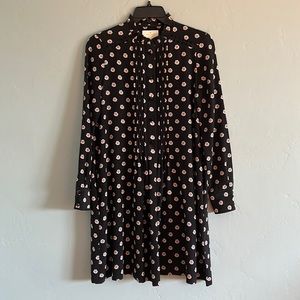 Kate Spade black silk floral dress